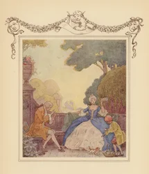 Illustration für Grays Elegie (Farblithografie)