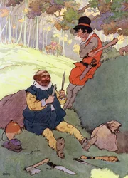 Illustration für Die Kinder im Wald (Farblithografie)