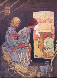 Die Kinder konnten nicht schlafen, aus Hänsel und Gretel, veröffentlicht von Blackie & Son Limited, ca. 1940
