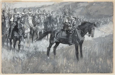 Cromwell und seine Männer singen den 117. Psalm in der Schlacht von Dunbar