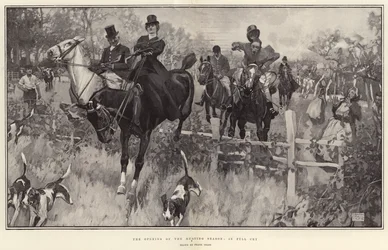 Die Eröffnung der Jagdsaison, in vollem Galopp