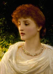 "Sylvia" Porträt einer jungen Frau der viktorianischen englischen Bourgeoisie. Gemälde von Frank Dicksee (1853-1928) Privatsammlung