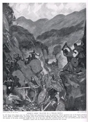 Henrys Armee in einer walisischen Schlucht gefangen, 1920er Jahre