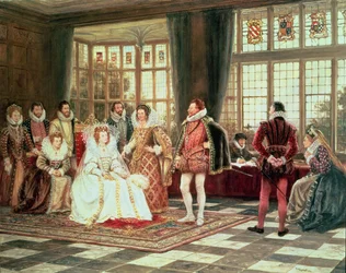 Königin Elizabeth I. (1533-1603) am Hof