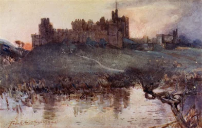 Schloss Alnwick (Farblithografie)