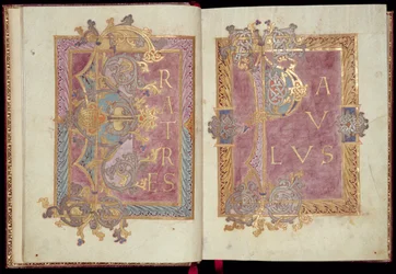 Ms McClean 30, ff.2v-3r: Mit Akanthusblättern gerahmte Anfangsseiten aus dem Reichenauer Epistolar, spätes 10. Jahrhundert