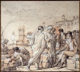 Händler auf den Docks des Hafens von Marseille