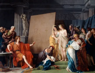 Zeuxis wählt unter den schönen Mädchen von Kroton ein Modell aus, 1789