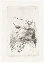 Kopf eines Mannes mit Dreispitz