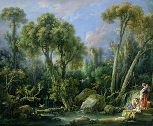Wäscherinnen in einer Landschaft, 1760