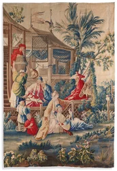 Louis XVI Tapisserie "aux Chinoiserie", Aubusson, letztes Viertel des 18. Jahrhunderts
