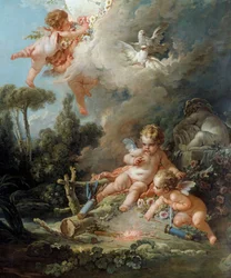 Der Engel, Detail aus „Das Ziel der Liebe“. 1758. Maße: 2,58 x 1,67 m. Paris