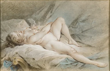 Venus spielt mit zwei Tauben