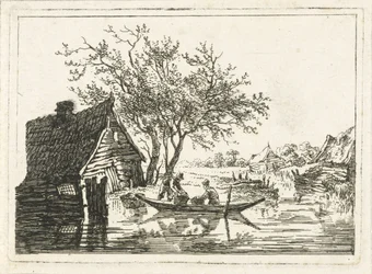 Flusslandschaft mit Bauernhof