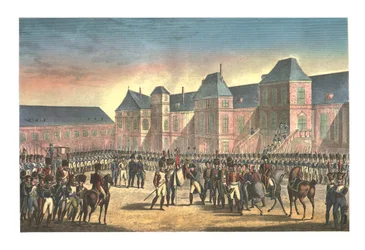 Napoleons Abreise aus Fontainebleau, 20. April 1814, ca. 1850