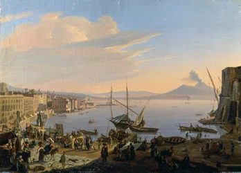 Ansicht von Neapel mit Vesuv im Hintergrund