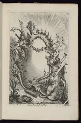 Kartusche mit Wappentrophäe, Livre de Cartouches à divers usages (Buch der Kartuschen für verschiedene Verwendungen)