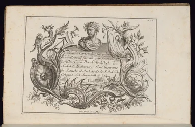 Kartusche mit Porträtbüste, Buch der unregelmäßigen Kartuschen