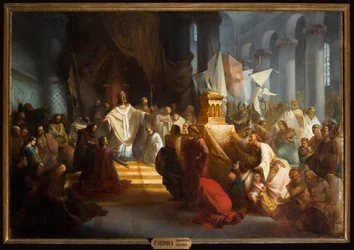 Pfarrkirche (Parochiekerk Onze-Lieve-Vrouw). Innenansicht. Gemälde. F Verhas.