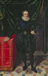 Porträt Heinrichs IV. (1553-1610), König von Frankreich, in schwarzer Kleidung, um 1610
