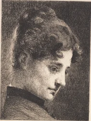 Profilkopf eines jungen Mädchens, nach rechts gewandt