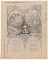 Entwurf für eine Illustration zu "Ude og hjemme"