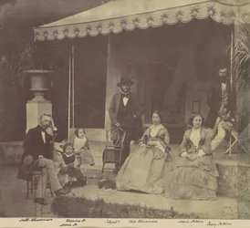 [Gruppenporträt der Familien Antoine und Höusermann], 1850er-60er Jahre