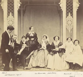 [Gruppenporträt der Familien Antoine und Höusermann], 1850er-60er Jahre