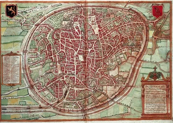 Karte von Brüssel - Belgien (Gravur)