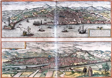 Ansichten von Genua und Florenz, Italien