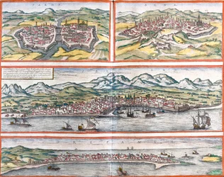 Ansichten von Parma, Siena, Palermo und Trapani (Sizilien), Italien