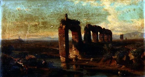 Ansicht des Claudianischen Aquädukts in der römischen Campagna