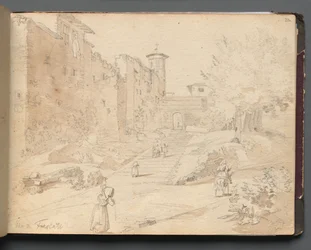 Album mit Ansichten von Rom und Umgebung, Landschaftsstudien, Seite 27a: Frascati