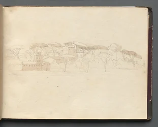 Album mit Ansichten von Rom und Umgebung, Landschaftsstudien, Seite 30a: Römische Panoramasicht
