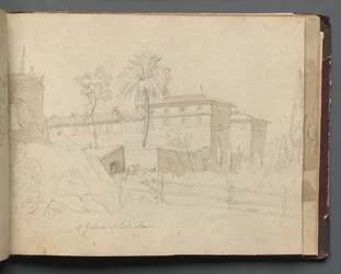 Album mit Ansichten von Rom und Umgebung, Landschaftsstudien, Seite 38a: St. Giovanni e Paolo, Rom