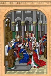 Krönung Karls V., König von Frankreich, 14. Jahrhundert, 1870.