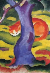 Katze hinter Baum, 50x70 cm