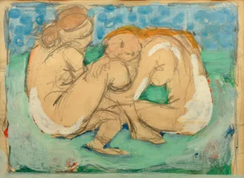 Zwei weibliche Akte auf Blau