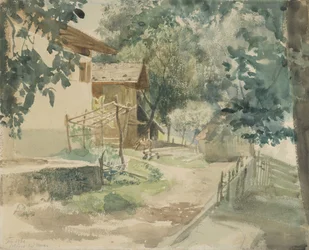 Ein Bauernhof in der Nähe von Meran, 1860