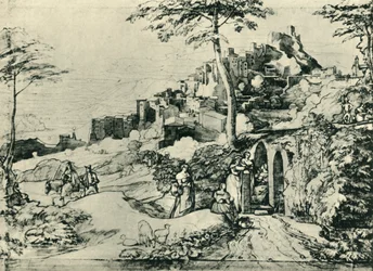 Frauen an einem Wasserbrunnen in Olevano, nahe Rom, Italien, 1822, 1943