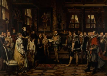 Margarete von Parma empfängt die Petition des Adels