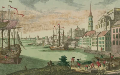 Der Hafen in Boston, Massachusetts, ca. 1770-80