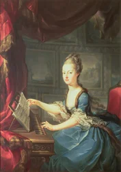 Erzherzogin Marie Antoinette Habsburg-Lothringen (1755-93) am Spinett, fünfzehntes Kind von Kaiserin Maria Theresia von Österreich (1717-80) und Kaiser Franz I (1708-65), Ehefrau von Ludwig XVI von Frankreich