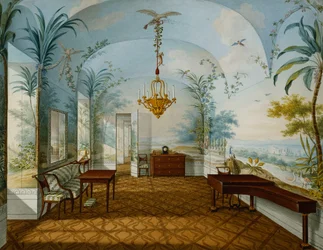 Gemalter Salon im Schloss Schönbrunn, genannt Marians Zeichenzimmer, Schönbrunn, 1831