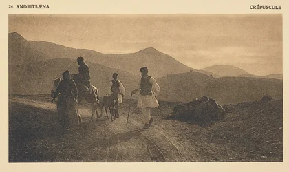 Andritsæna. Dämmerung