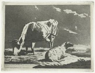 Landschaft mit Kuh und Schaf