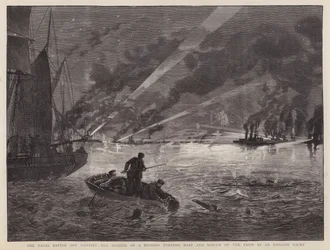 Die Seeschlacht von Danzig: Das Sinken eines russischen Torpedobootes und die Rettung der Besatzung durch eine englische Yacht