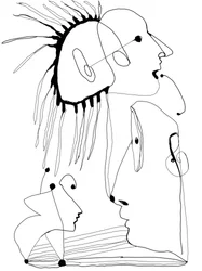 Abstrakte Liniengesichter