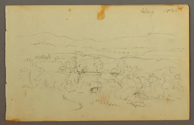 Weites Tal mit Bauernhöfen, 1844