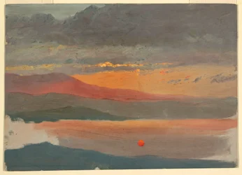 Zeichnung, Wolkenstudien bei Sonnenuntergang, 1860–70